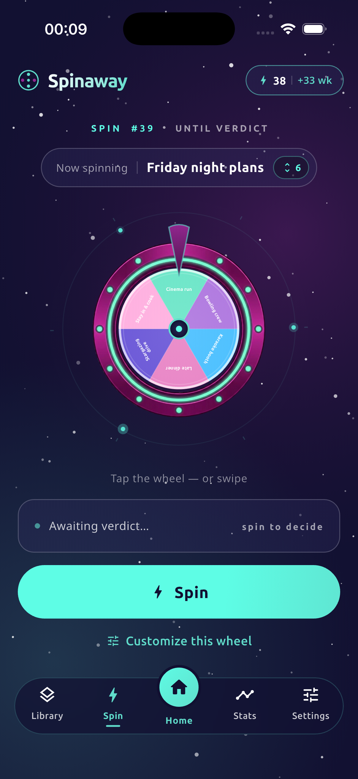 Spinaway spin screen